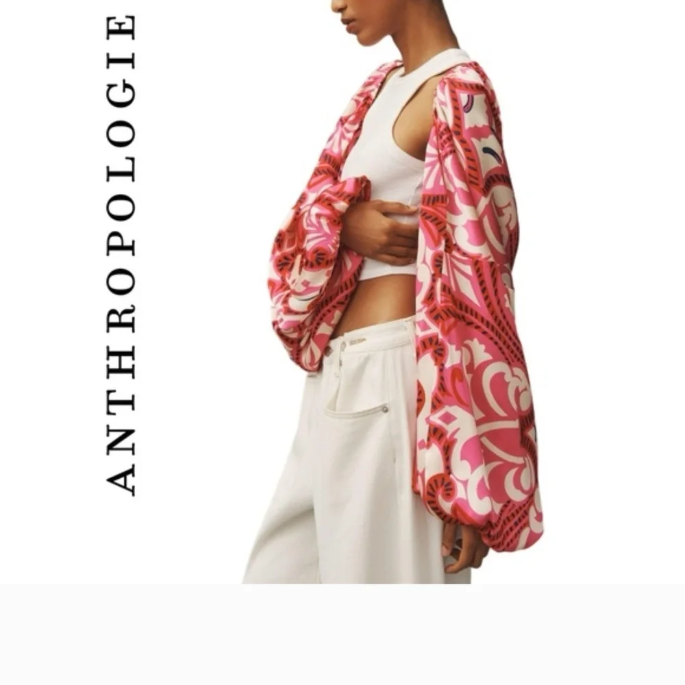 Vibrant Pink Patterned Women's Shrug - Picture 5 of 6